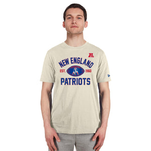 New England Patriots Historic 2024 New Era 3rd Down NFL T-Shirt Beige - STADIUMDREAMS