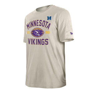 Minnesota Vikings Historic 2024 New Era 3rd Down NFL T-Shirt Beige - STADIUMDREAMS