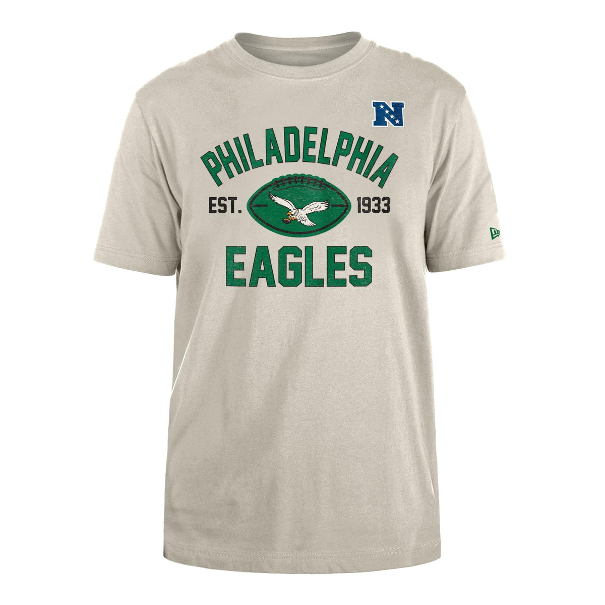 Philadelphia Eagles Historic 2024 New Era 3rd Down NFL T-Shirt Beige - STADIUMDREAMS