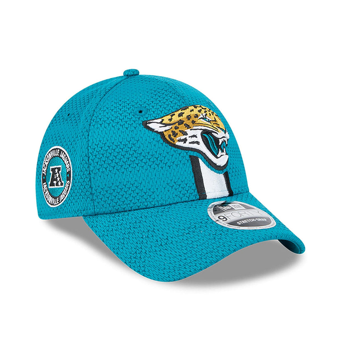 Jacksonville Jaguars 2024 NFL Sideline New Era Stretch-Snap 9FORTY Cap Türkis - STADIUMDREAMS