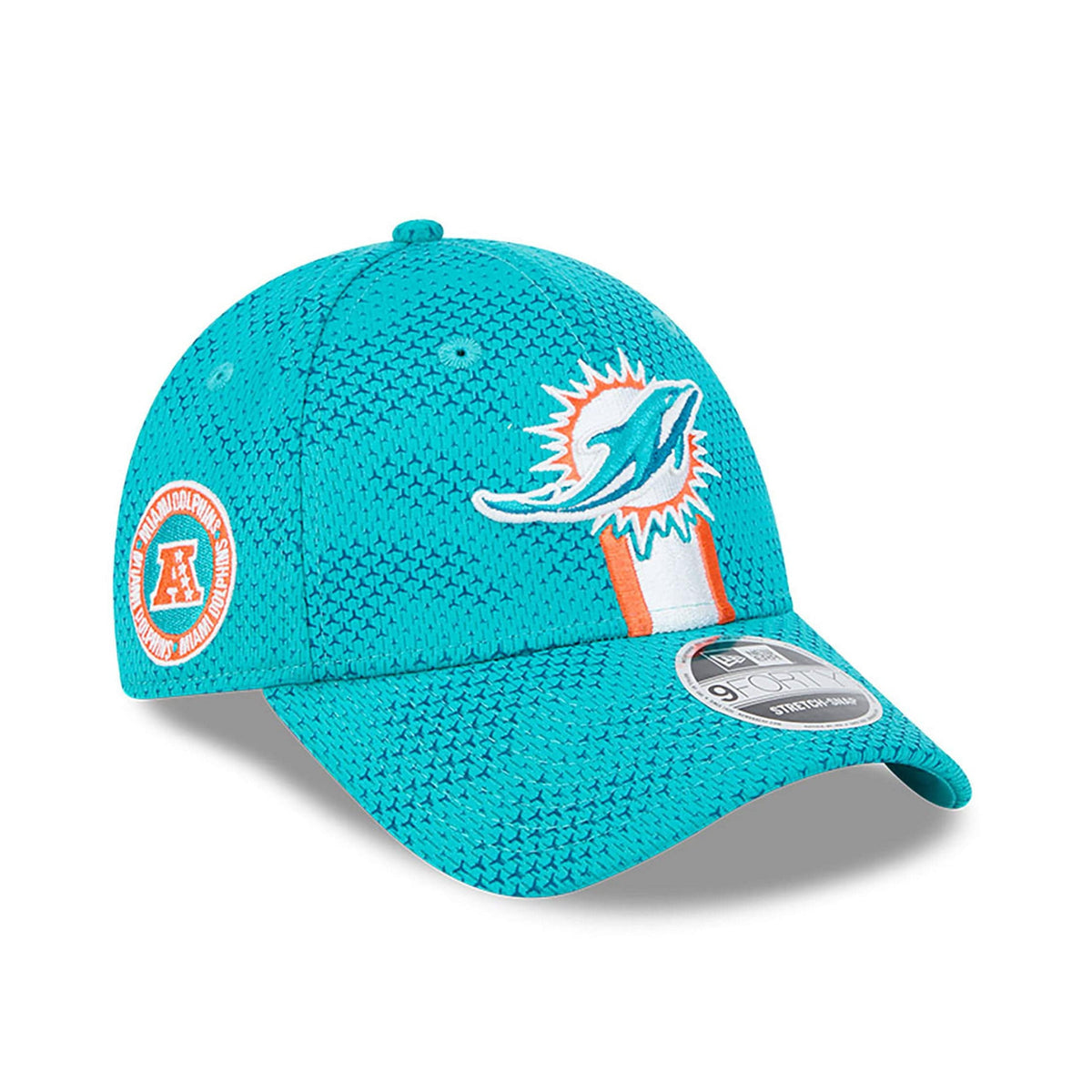 Miami Dolphins 2024 NFL Sideline New Era Stretch-Snap 9FORTY Cap Türkis - STADIUMDREAMS