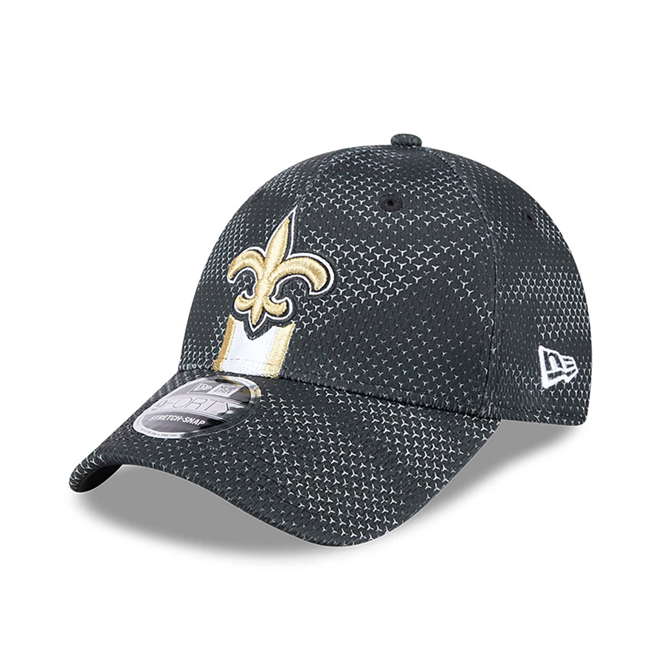 New Orleans Saints 2024 NFL Sideline New Era Stretch-Snap 9FORTY Cap Schwarz - STADIUMDREAMS