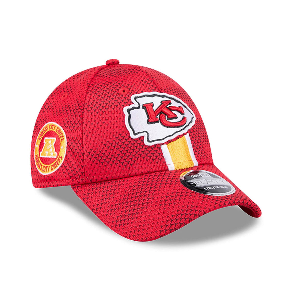 Kansas City Chiefs 2024 NFL Sideline New Era Stretch-Snap 9FORTY Cap Rot - STADIUMDREAMS