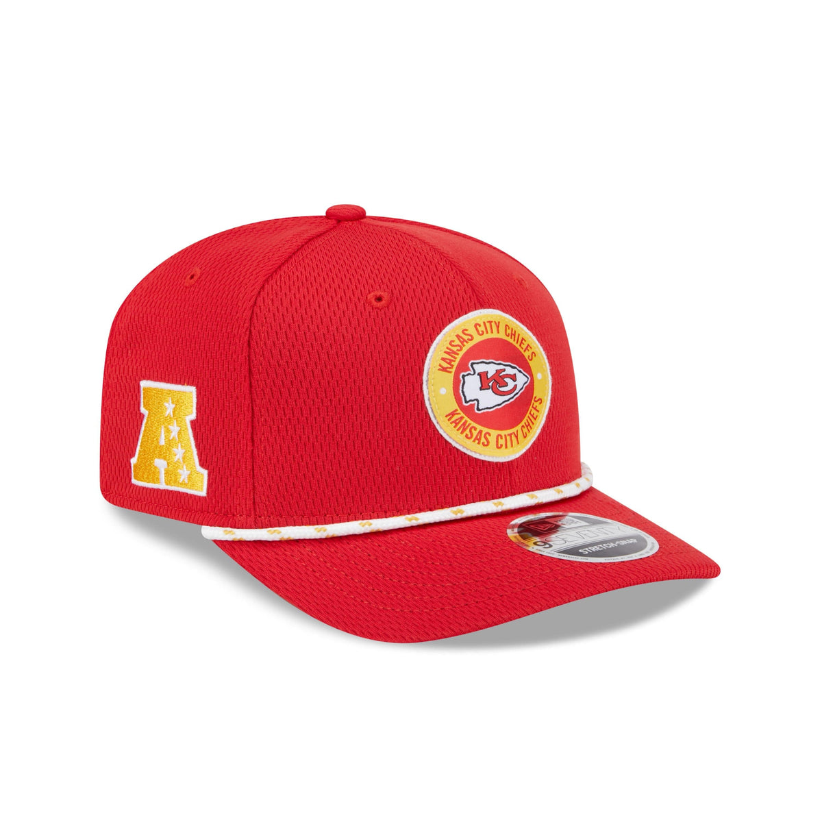 Kansas City Chiefs NFL Sideline 2024 9Seventy  Stretch Snap Cap Rot - STADIUMDREAMS