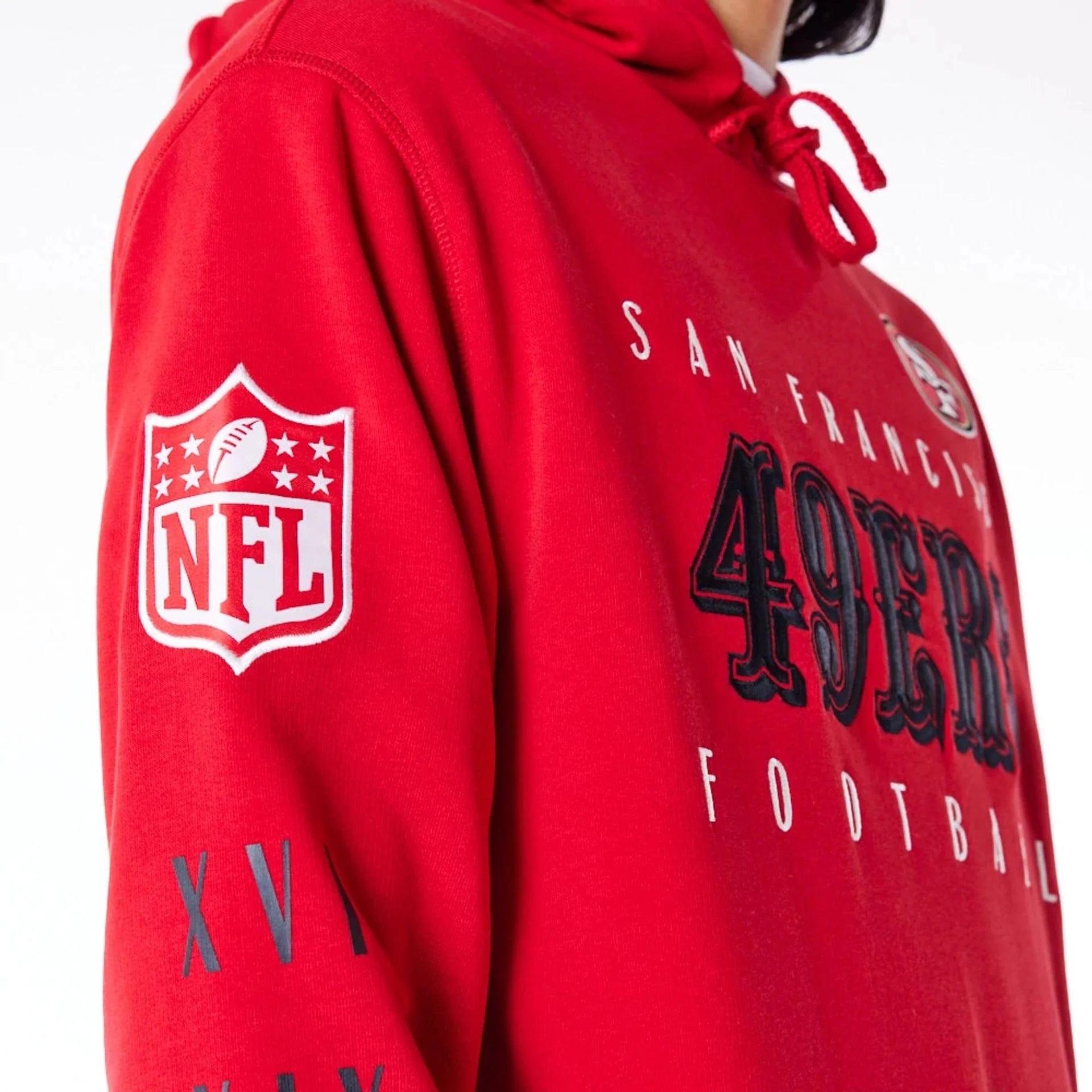 San Francisco 49ers NFL Patch New Era Hoodie Rot - STADIUMDREAMS