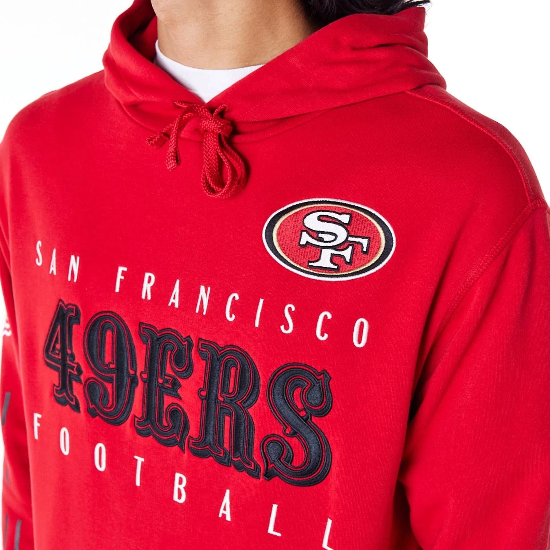 San Francisco 49ers NFL Patch New Era Hoodie Rot - STADIUMDREAMS