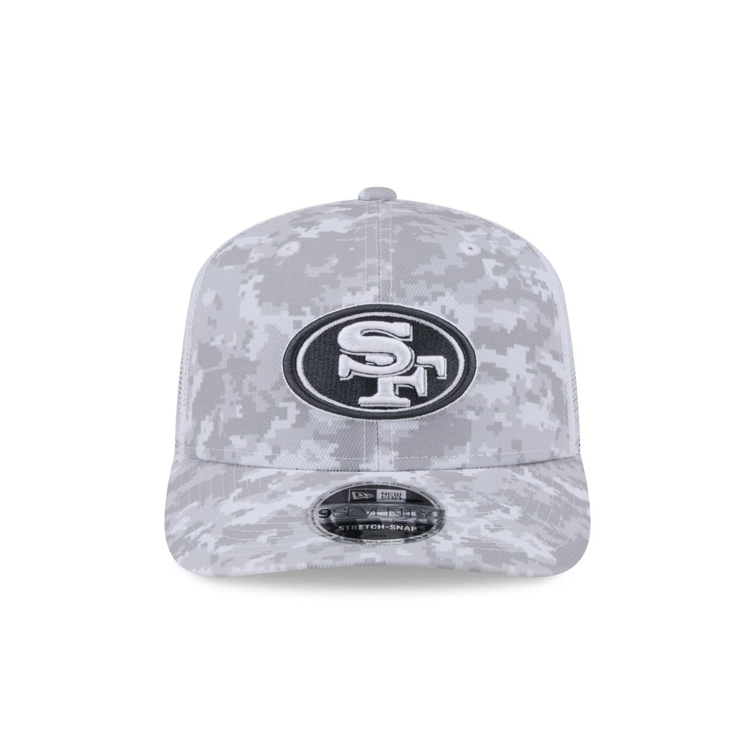 San Francisco 49ers 2024 NFL Salute to Service New Era Stretch Snap 9SEVENTY Trucker Cap Weiß - STADIUMDREAMS