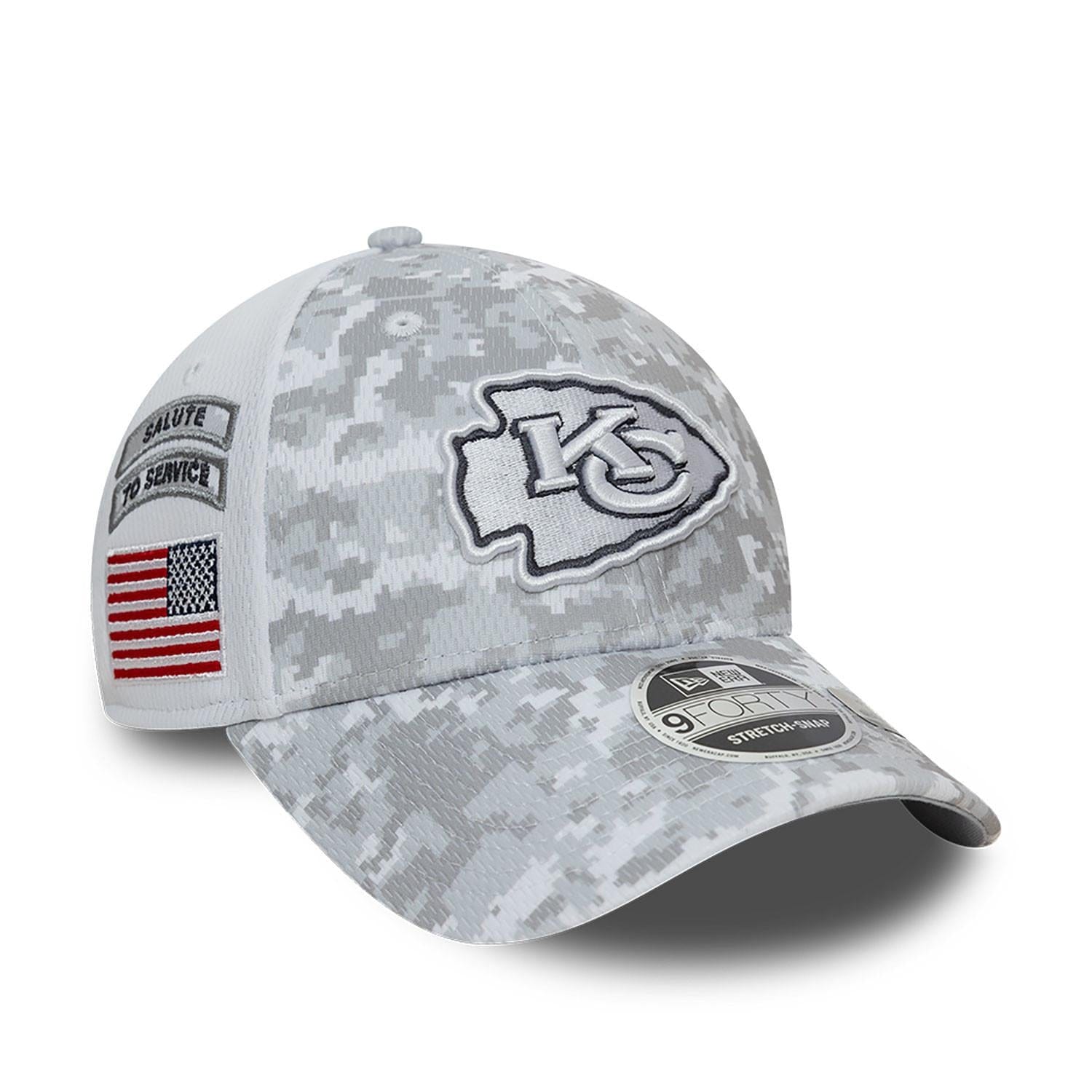 Kansas City Chiefs 2024 NFL Salute to Service New Era 9FORTY Cap Weiß - STADIUMDREAMS