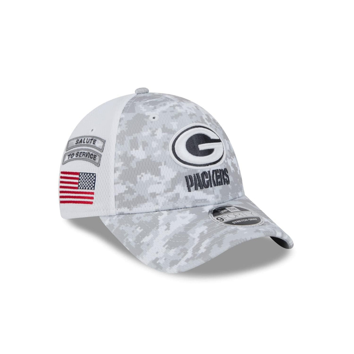 Green Bay Packers 2024 NFL Salute to Service New Era 9FORTY Cap Weiß - STADIUMDREAMS