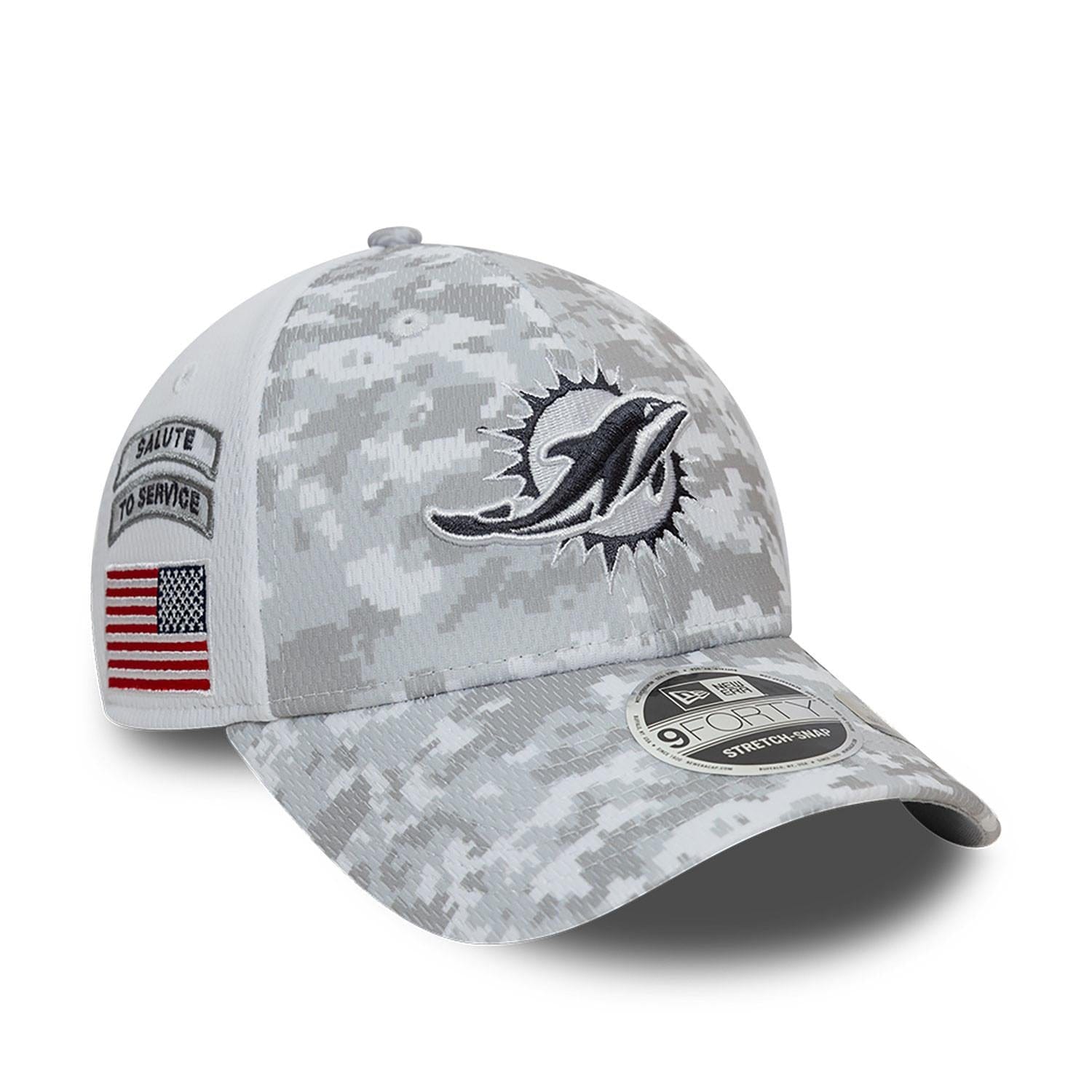 Miami Dolphins 2024 NFL Salute to Service New Era 9FORTY Cap Weiß - STADIUMDREAMS