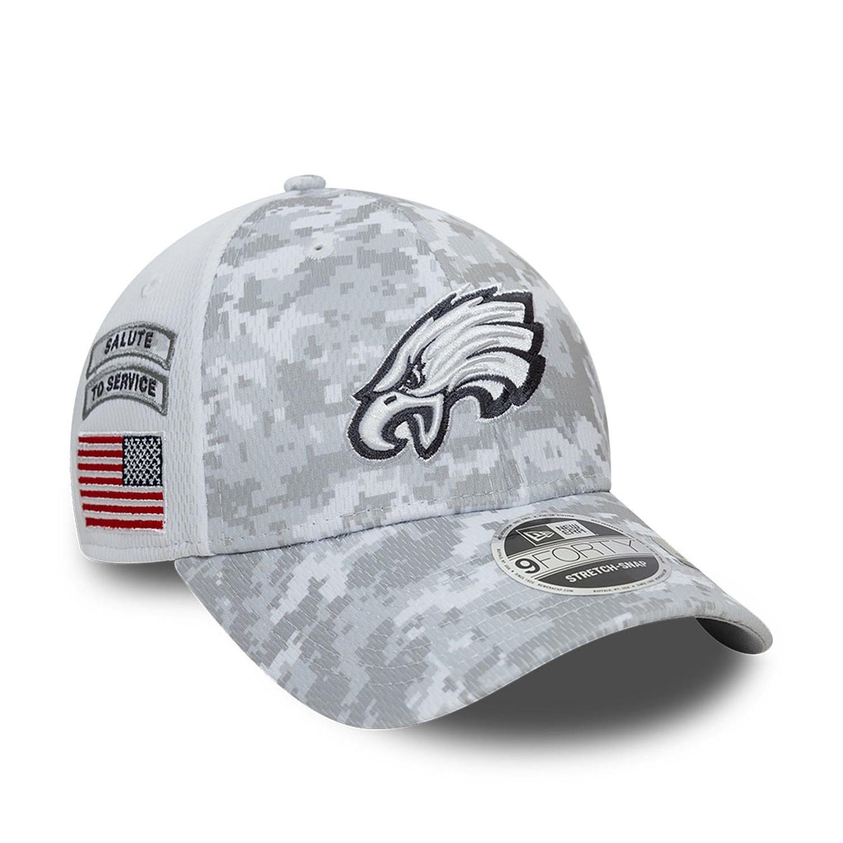 Philadelphia Eagles 2024 NFL Salute to Service New Era 9FORTY Cap Weiß - STADIUMDREAMS