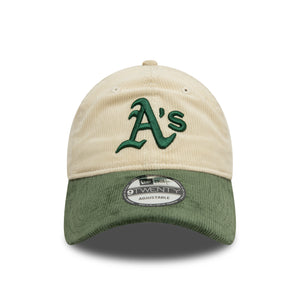 Oakland Athletics New Era Colour Block CORD 9TWENTY MLB Cap Beige - STADIUMDREAMS