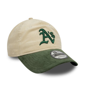 Oakland Athletics New Era Colour Block CORD 9TWENTY MLB Cap Beige - STADIUMDREAMS