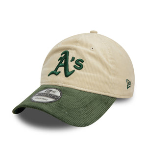 Oakland Athletics New Era Colour Block CORD 9TWENTY MLB Cap Beige - STADIUMDREAMS