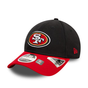 San Francisco 49ers 2025 New Era 9FORTY Stretch Snap NFL Cap Schwarz - STADIUMDREAMS