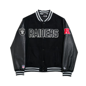 Las Vegas Raiders Premium New Era Varsity NFL College Jacke Schwarz - STADIUMDREAMS