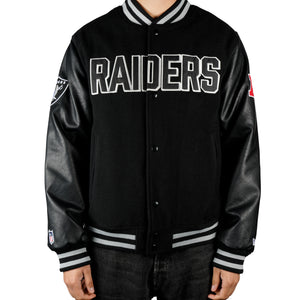 Las Vegas Raiders Premium New Era Varsity NFL College Jacke Schwarz - STADIUMDREAMS