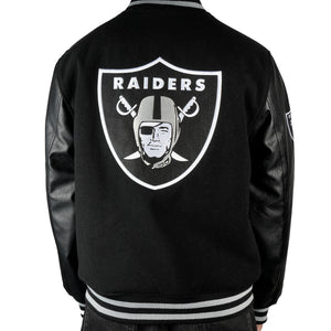 Las Vegas Raiders Premium New Era Varsity NFL College Jacke Schwarz - STADIUMDREAMS