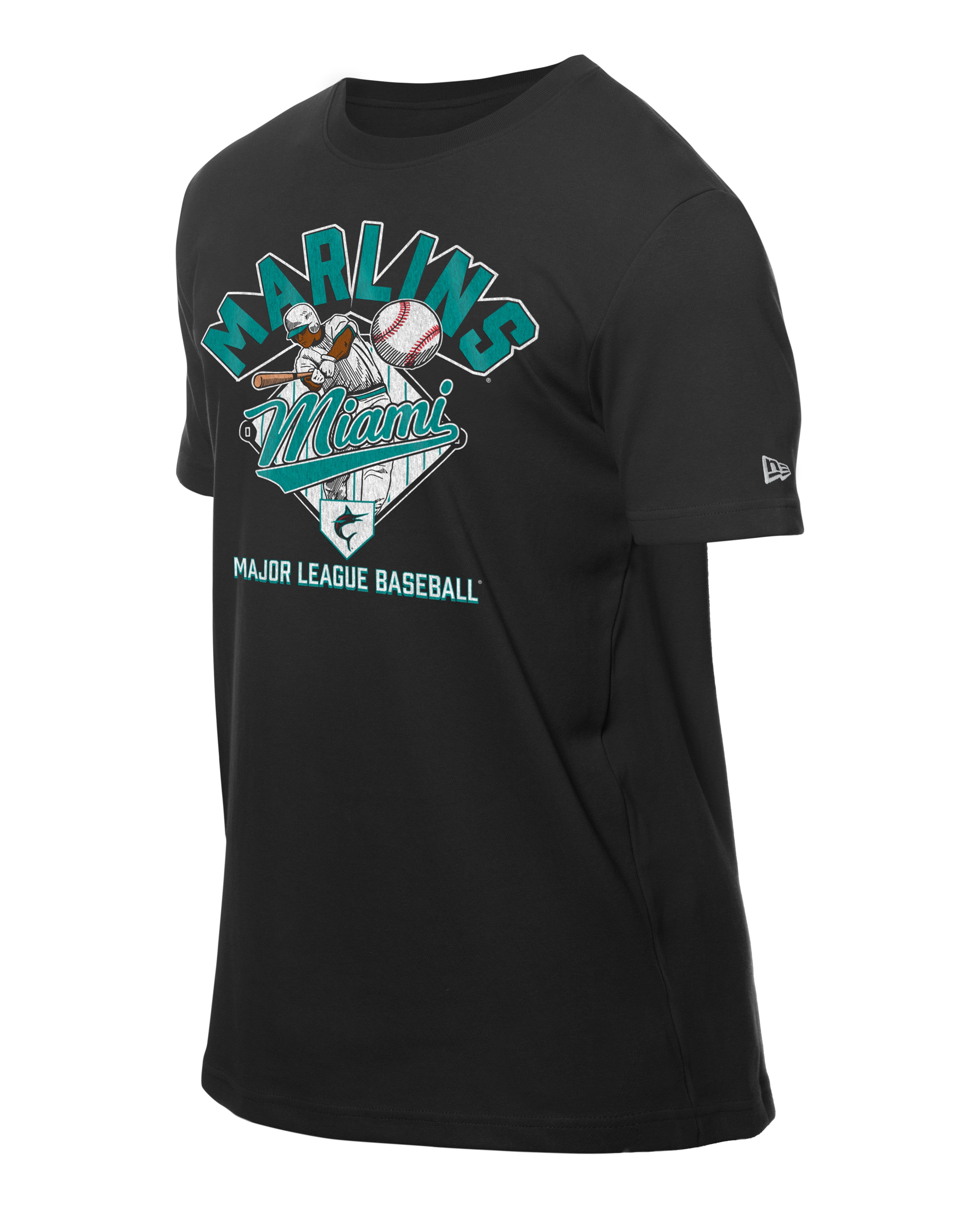 Miami Marlins New Era 2025 Batting Practice MLB T-Shirt Schwarz - STADIUMDREAMS