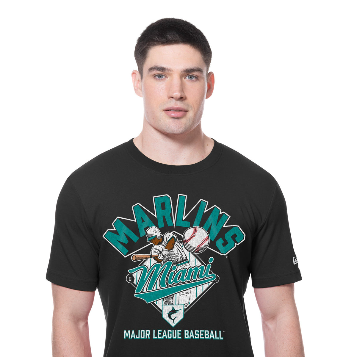 Miami Marlins New Era 2025 Batting Practice MLB T-Shirt Schwarz - STADIUMDREAMS