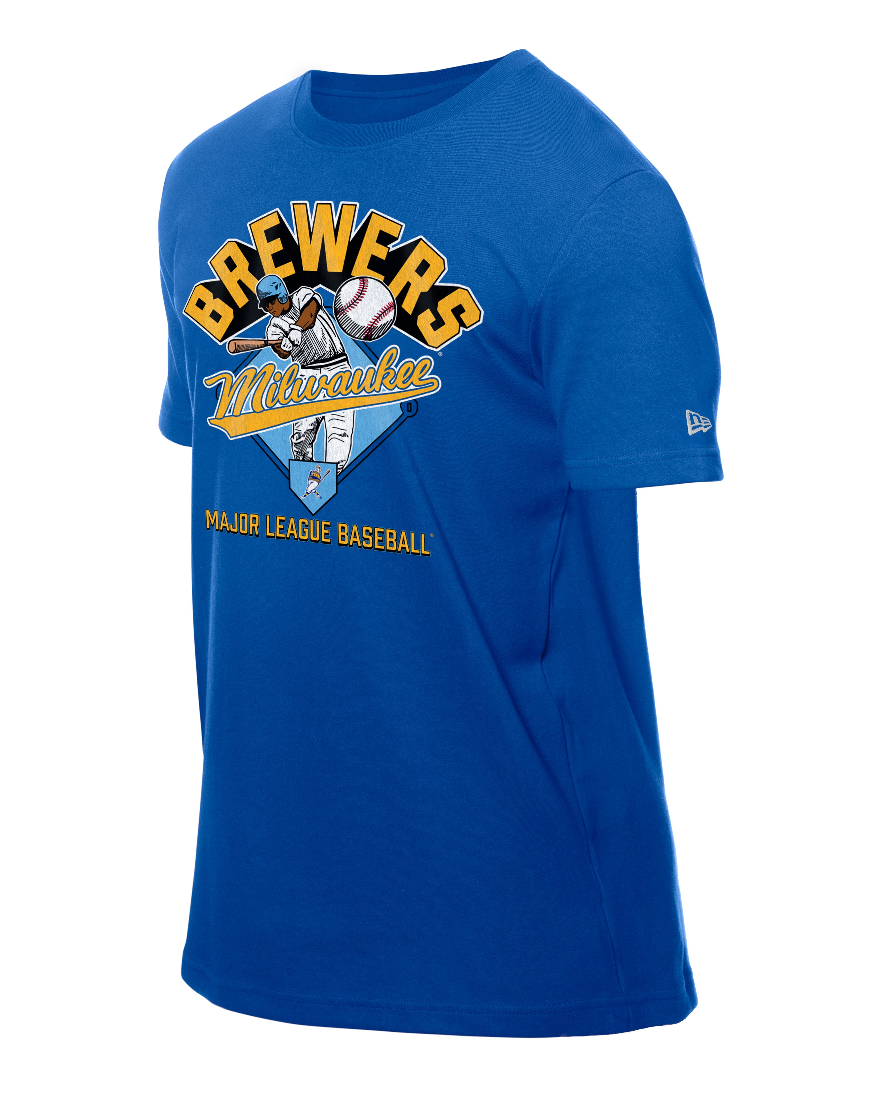 Milwaukee Brewers New Era 2025 Batting Practice MLB T-Shirt Blau - STADIUMDREAMS