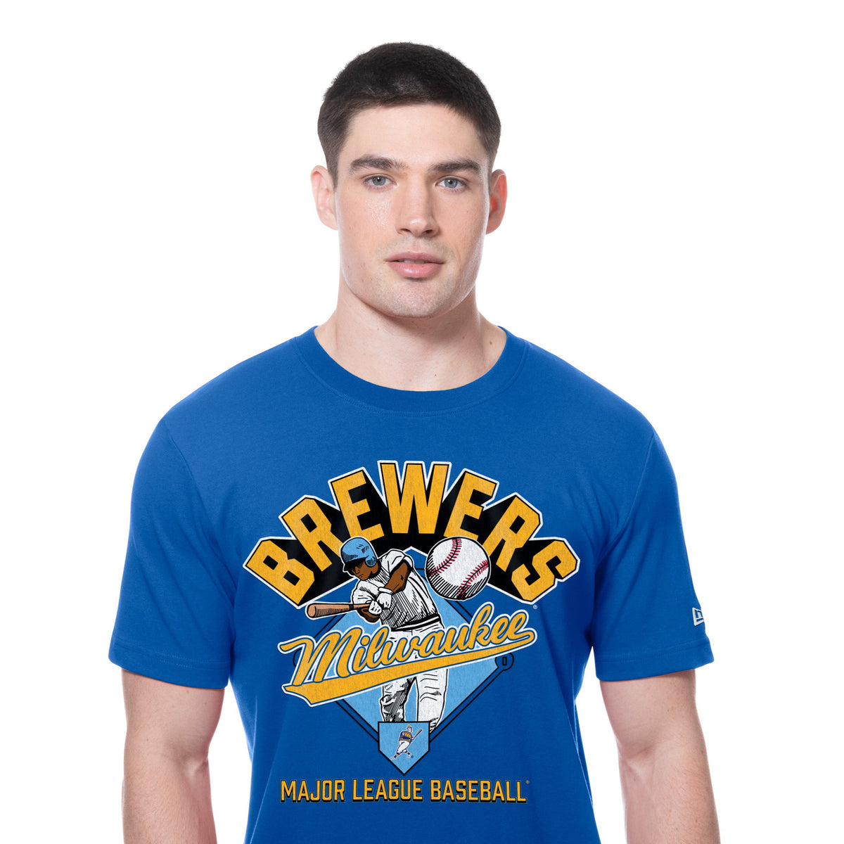 Milwaukee Brewers New Era 2025 Batting Practice MLB T-Shirt Blau - STADIUMDREAMS