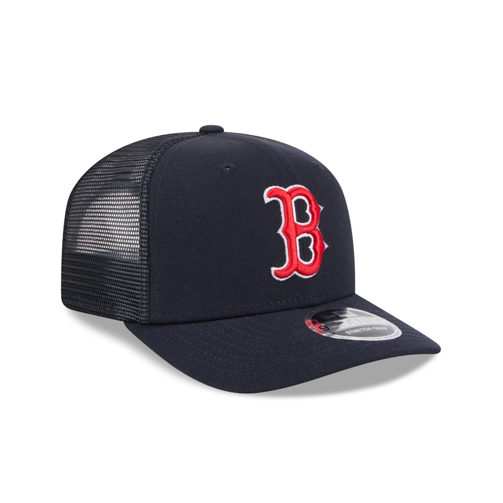 Boston Red Sox New Era 9SEVENTY Stretch Snap MLB Trucker Cap in Blau, Seitenansicht