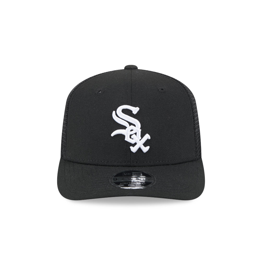 Chicago White Sox New Era 9SEVENTY Stretch Snap MLB Trucker Cap in Schwarz mit Logo vorn