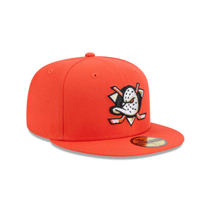 Anaheim Ducks New Era OTC 59FIFTY NHL Cap in Schwarz mit strukturiertem Design񎟂