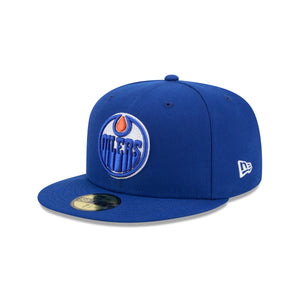 Edmonton Oilers New Era OTC 59FIFTY Fitted NHL Cap in Blau mit strukturiertem Schirmmütze-Design