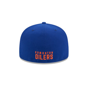 Edmonton Oilers New Era 59FIFTY Fitted NHL Cap in Blau, Frontansicht