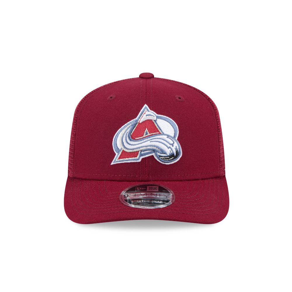 Colorado Avalanche New Era 9SEVENTY Stretch Snap NHL Trucker Cap in Rot, Frontansicht