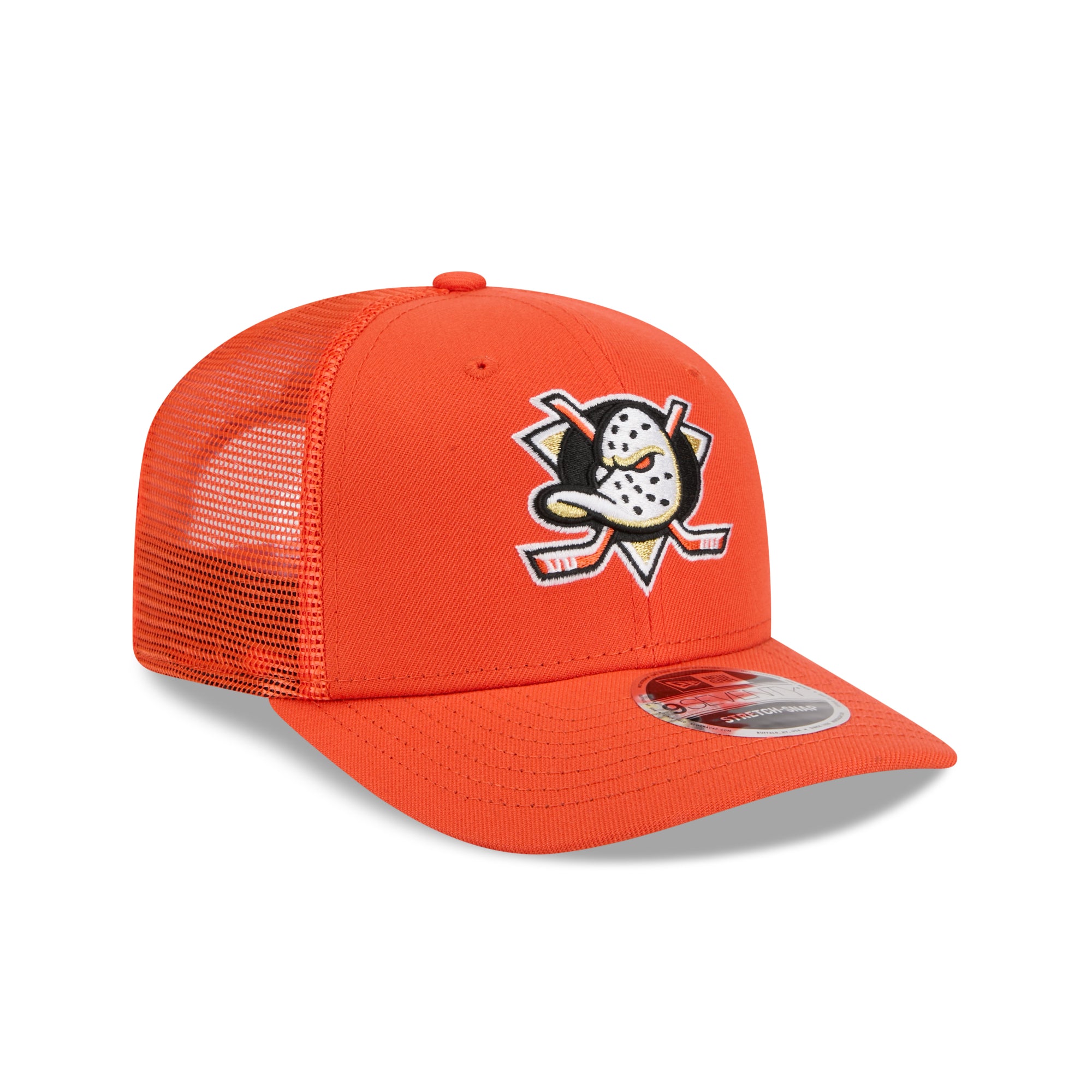 Anaheim Ducks New Era 9SEVENTY Stretch Snap NHL Trucker Cap Orange - STADIUMDREAMS