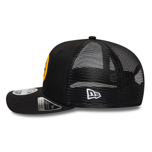Boston Bruins NEW ERA 9SEVENTY Stretch Snap NHL Trucker Cap in Schwarz, Frontansicht