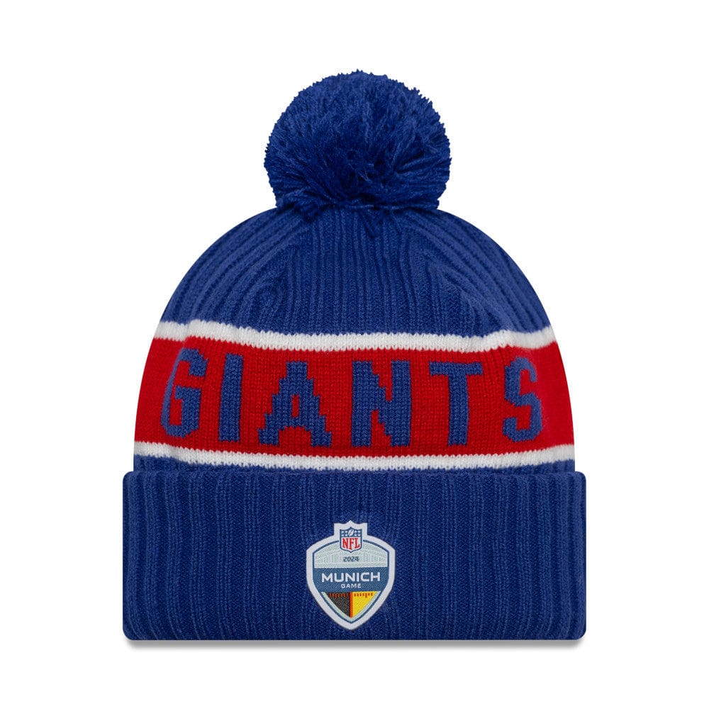 New York Giants 2024 NFL Munich Game New Era Beanie Mütze Blau - STADIUMDREAMS