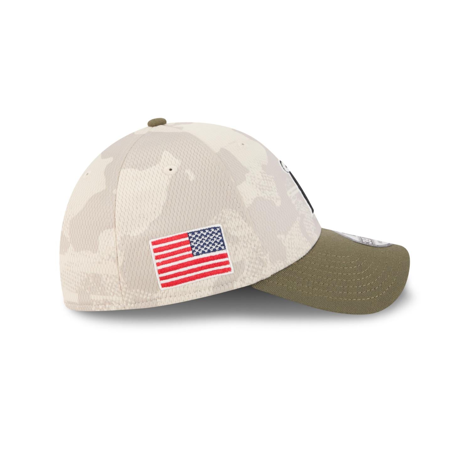 Anaheim Angels 2025 MLB Armed Forces New Era 39THIRTY Flex Cap Beige