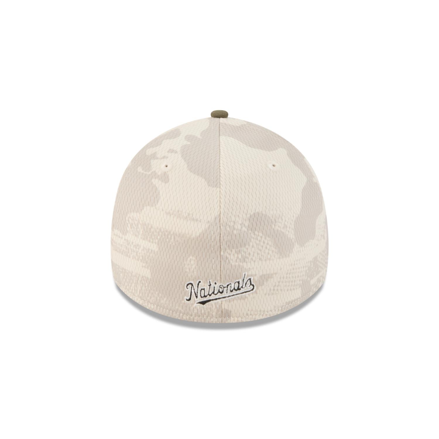 Washington Nationals 2025 MLB Armed Forces New Era 39THIRTY Flex Cap Beige