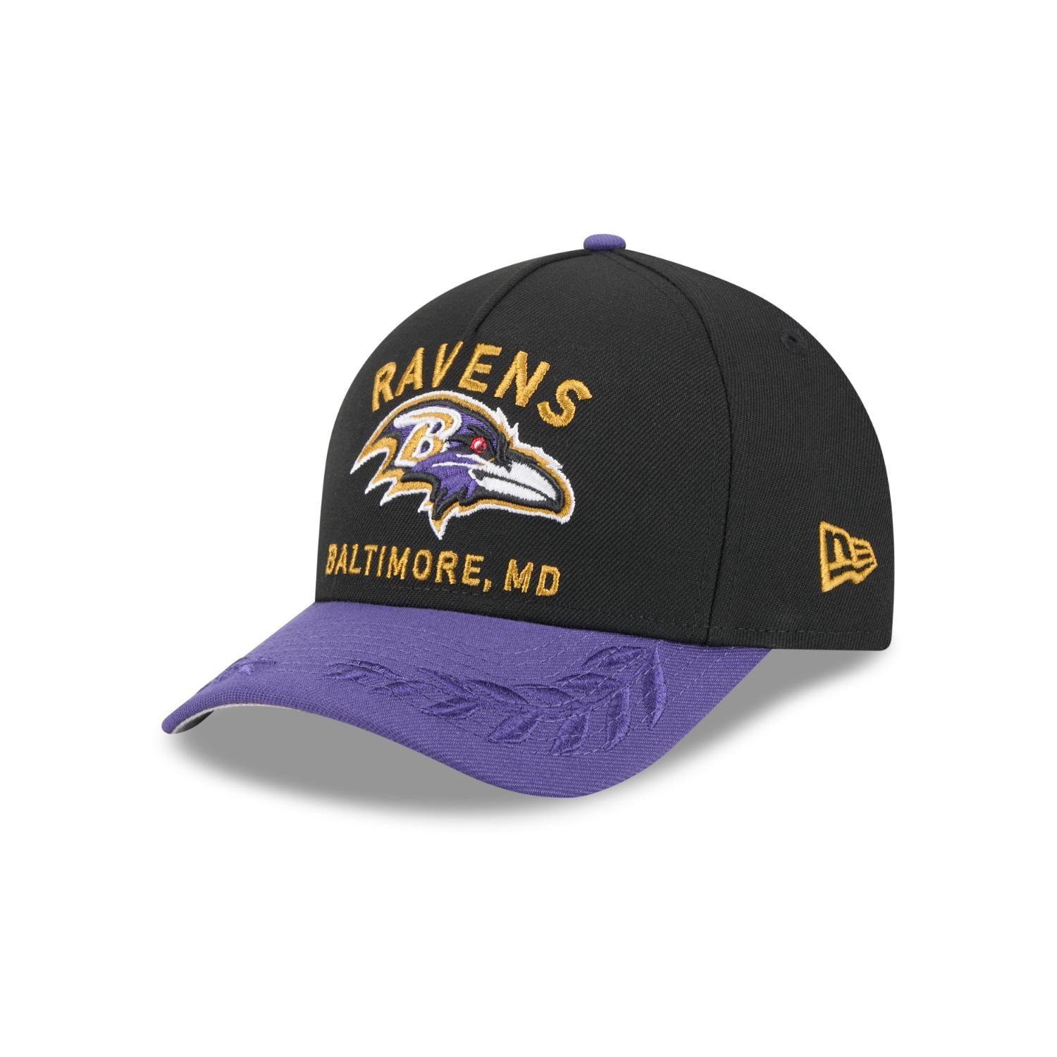 Baltimore Ravens 2025 NFL Draft 9FORTY M-Crown A-Frame Snapback Cap Schwarz