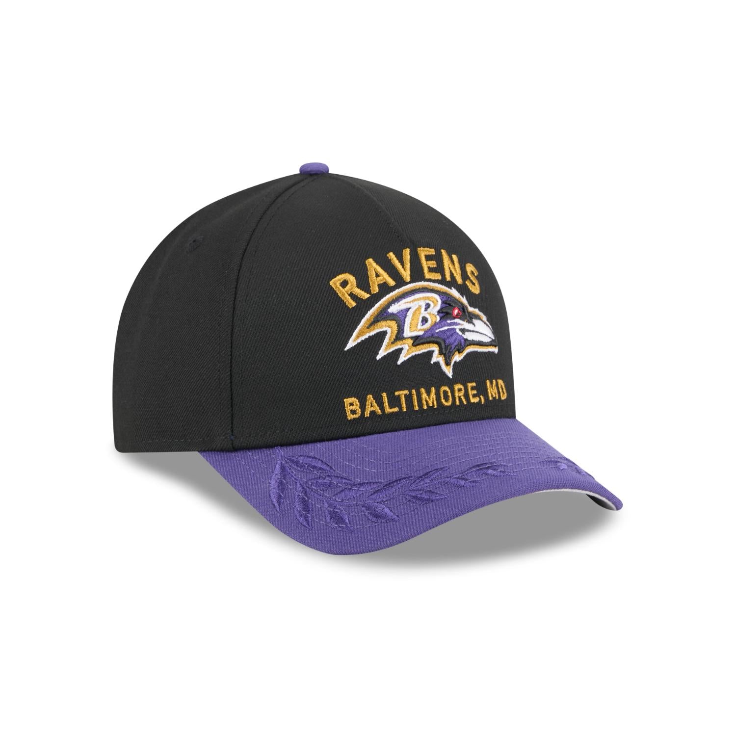 Baltimore Ravens 2025 NFL Draft 9FORTY M-Crown A-Frame Snapback Cap Schwarz