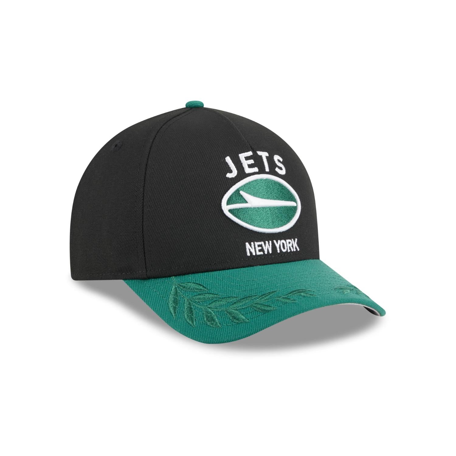 New York Jets 2025 NFL Draft 9FORTY M-Crown A-Frame Snapback Cap Schwarz