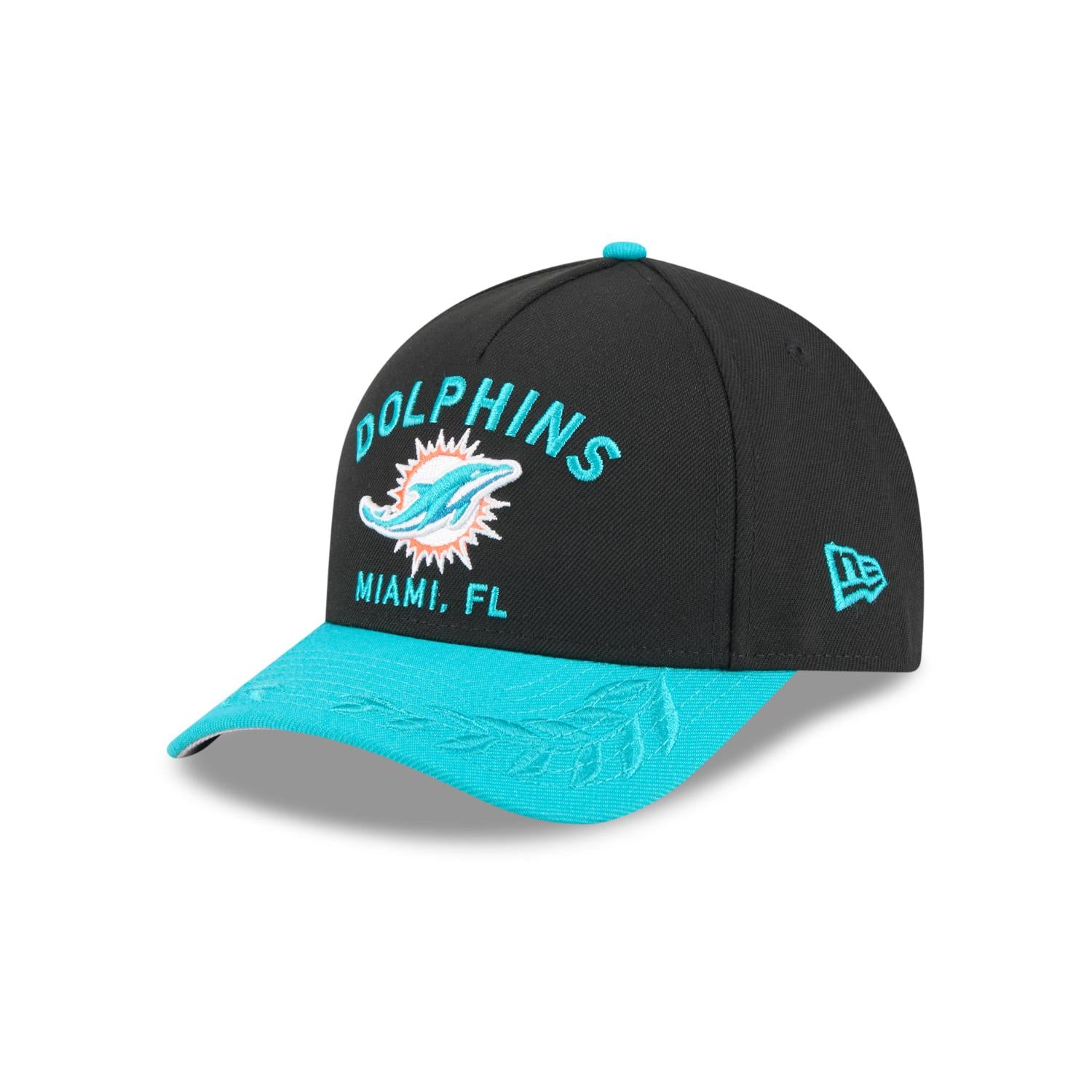 Miami Dolphins 2025 NFL Draft 9FORTY M-Crown A-Frame Snapback Cap Schwarz