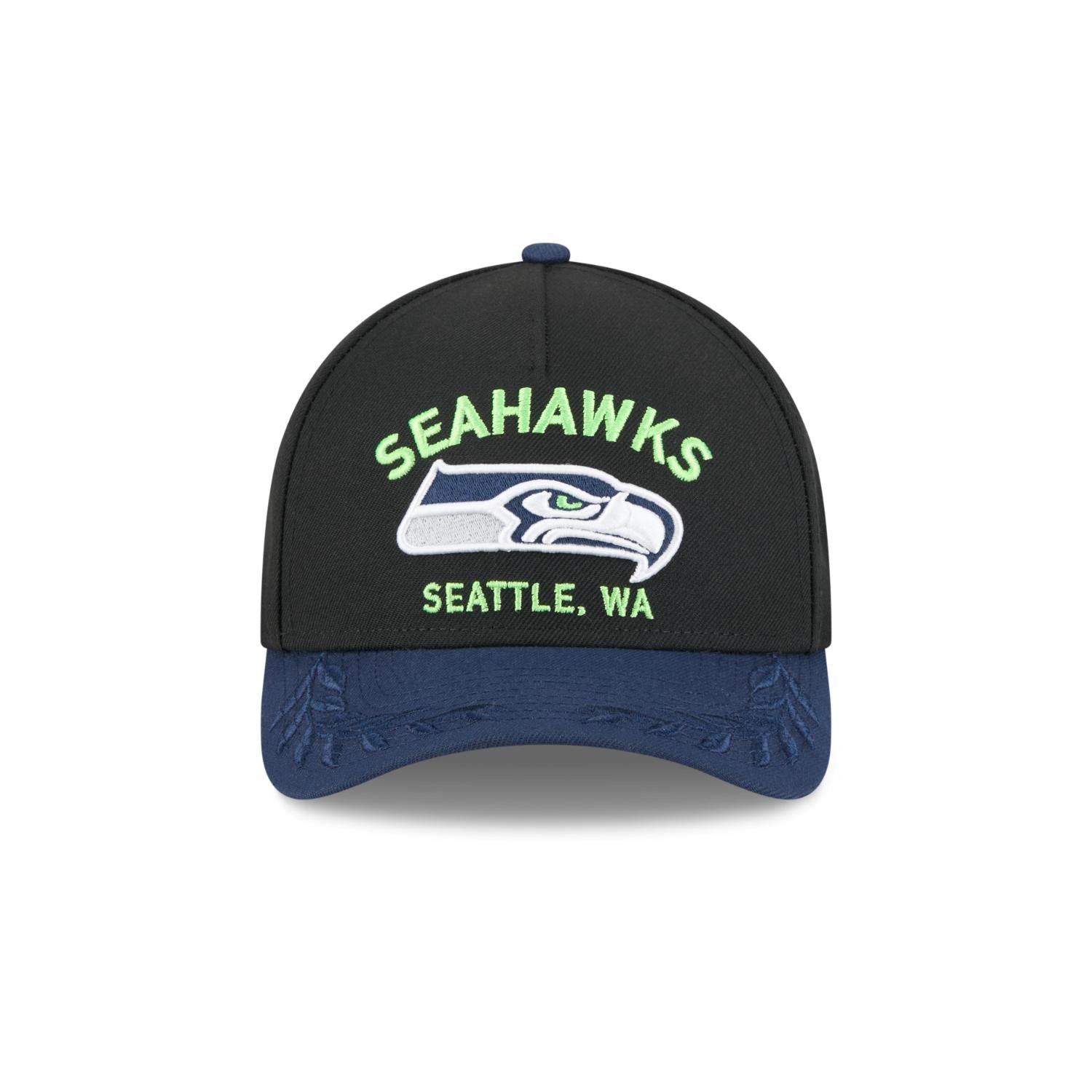 Seattle Seahawks 2025 NFL Draft 9FORTY M-Crown A-Frame Snapback Cap Schwarz