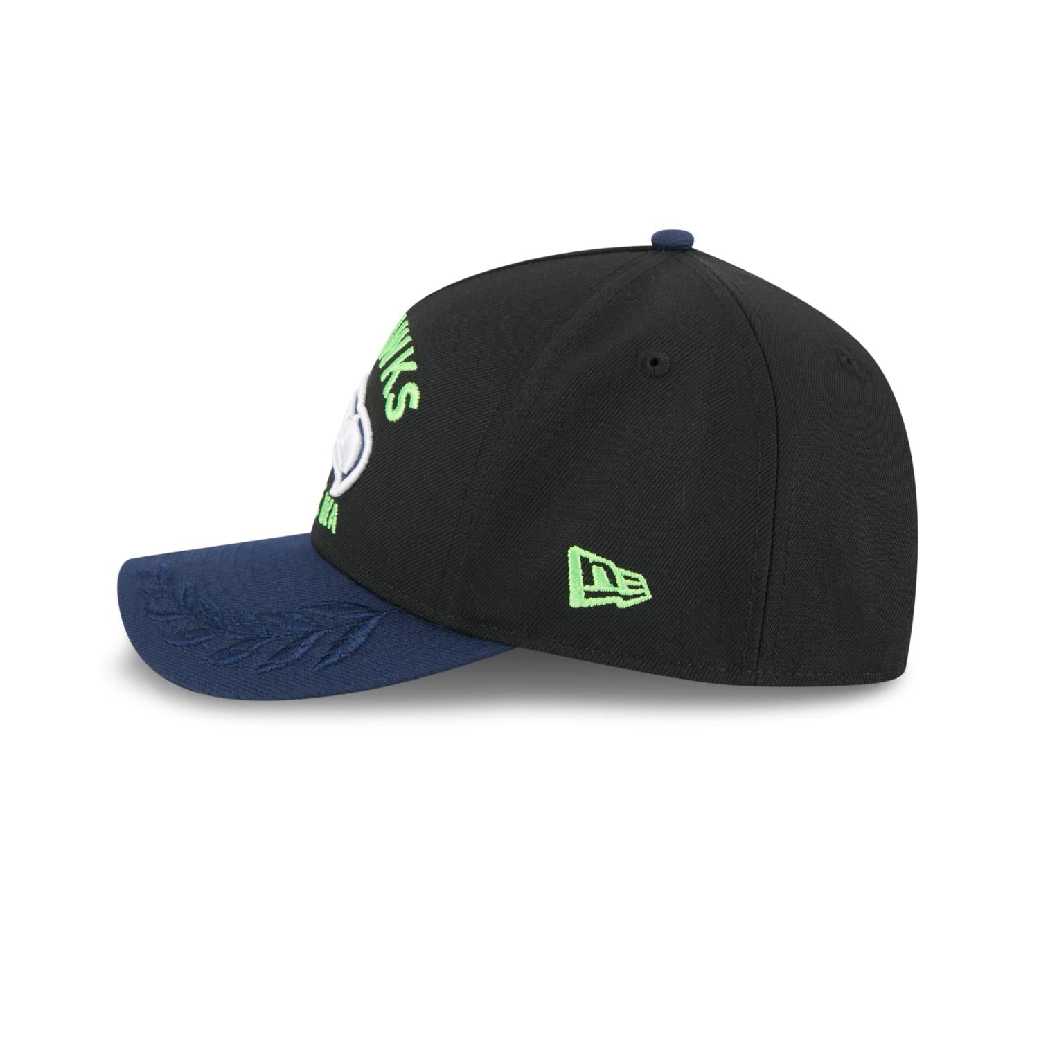 Seattle Seahawks 2025 NFL Draft 9FORTY M-Crown A-Frame Snapback Cap Schwarz