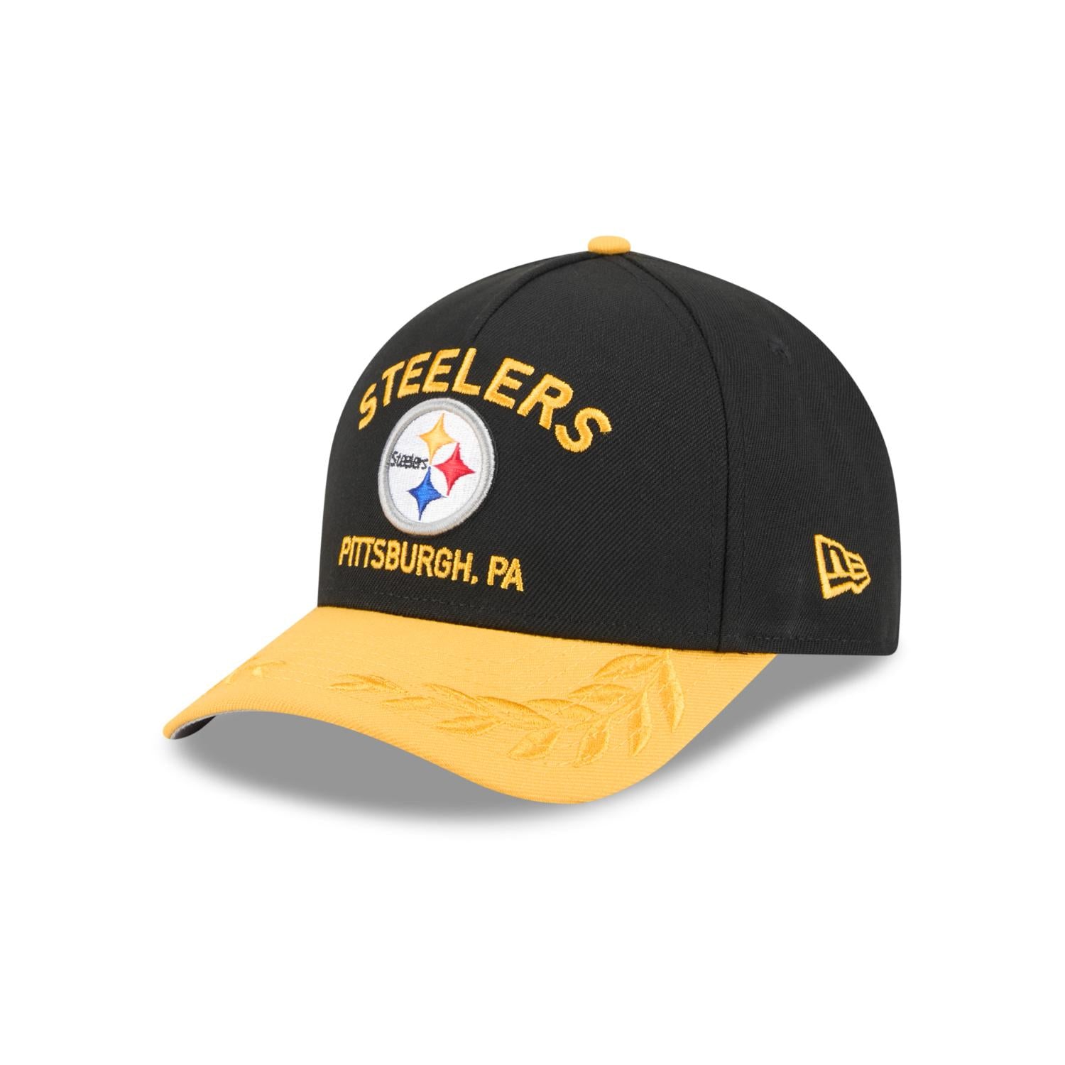 Pittsburgh Steelers 2025 NFL Draft 9FORTY M-Crown A-Frame Snapback Cap Schwarz