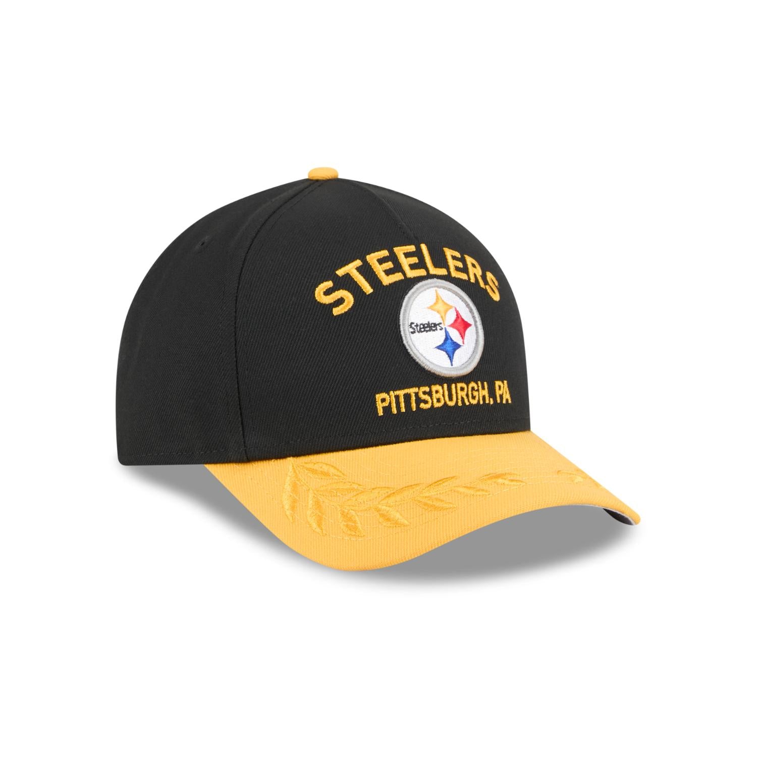 Pittsburgh Steelers 2025 NFL Draft 9FORTY M-Crown A-Frame Snapback Cap Schwarz