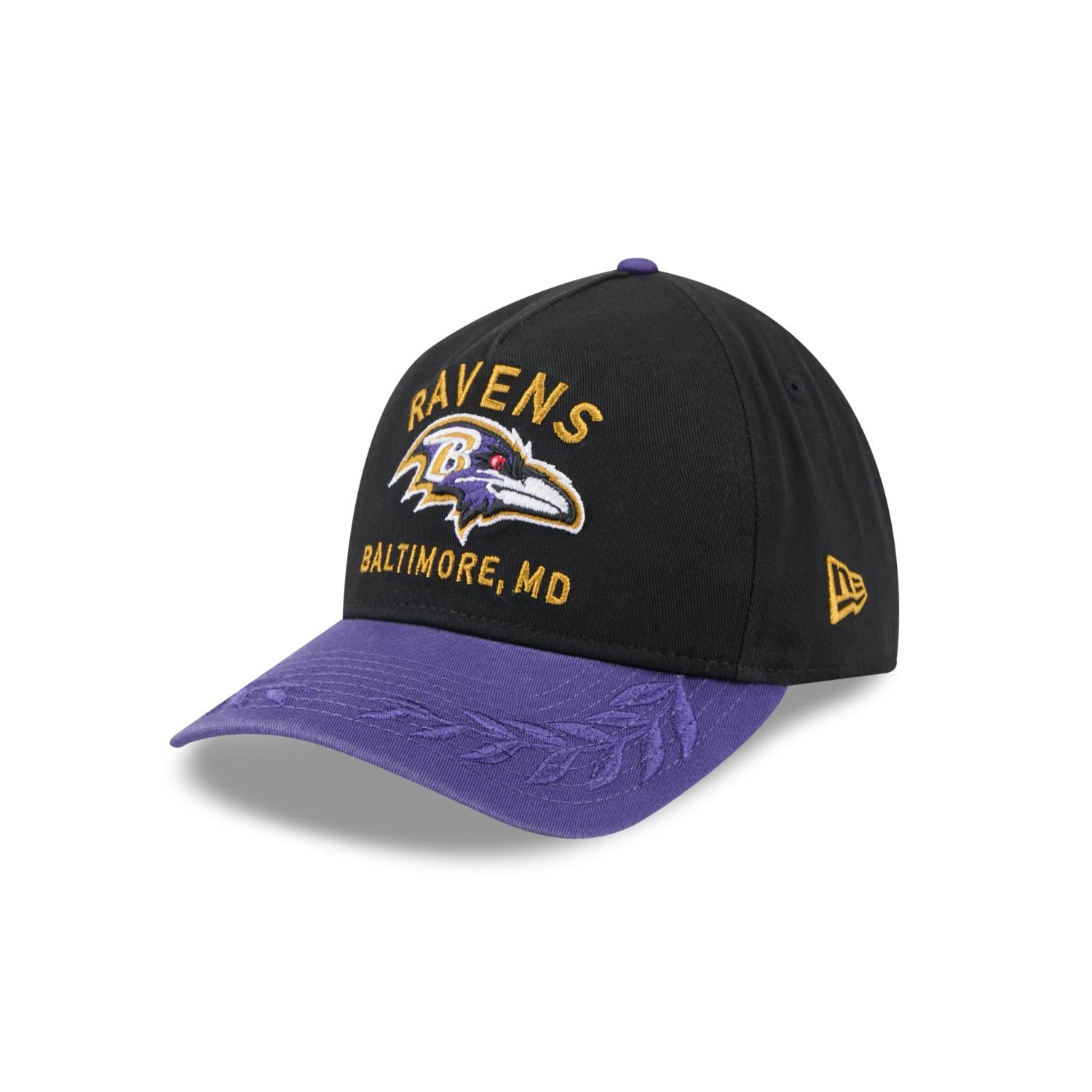 Baltimore Ravens 2025 NFL Draft 9TWENTY A-Frame verstellbare Cap Schwarz