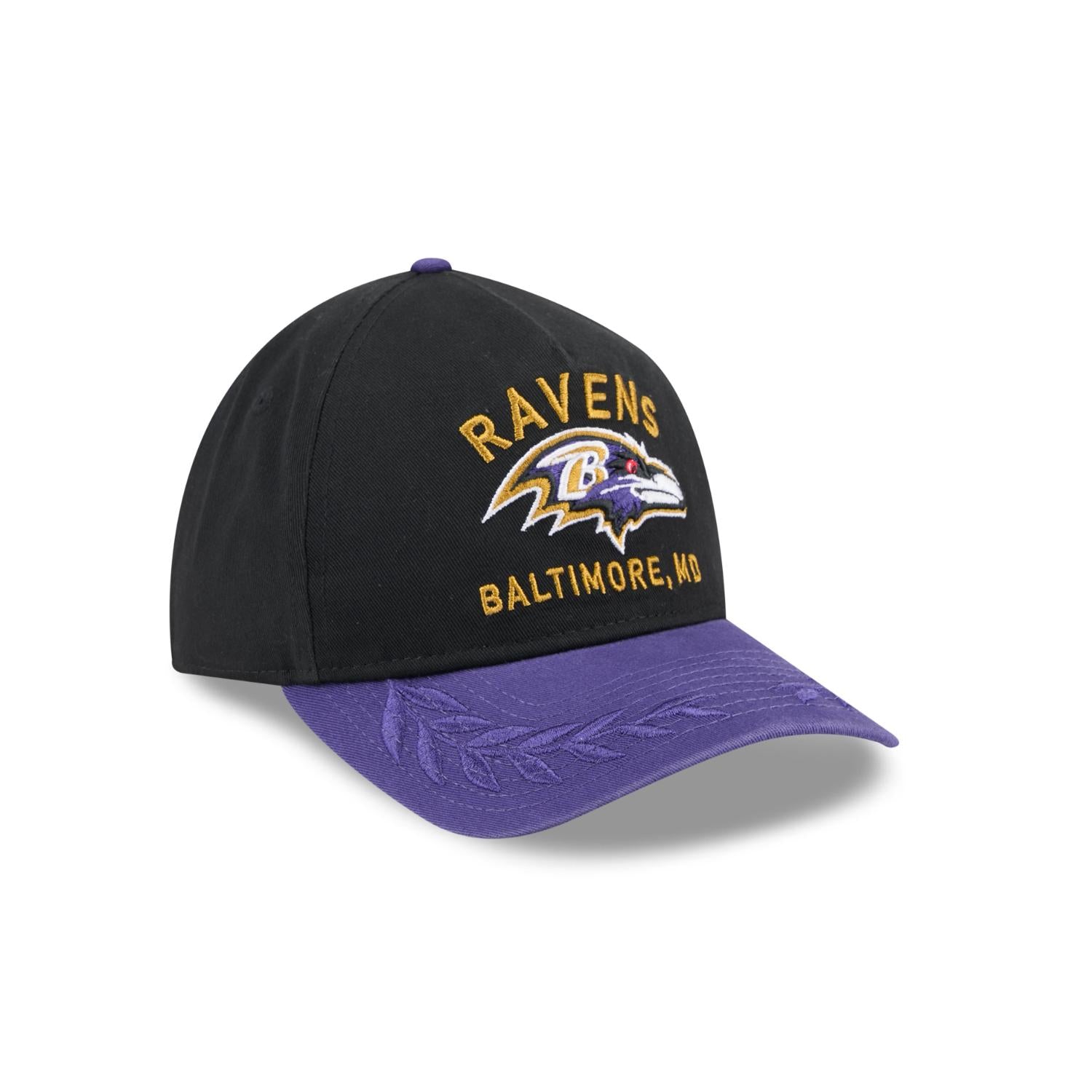 Baltimore Ravens 2025 NFL Draft 9TWENTY A-Frame verstellbare Cap Schwarz