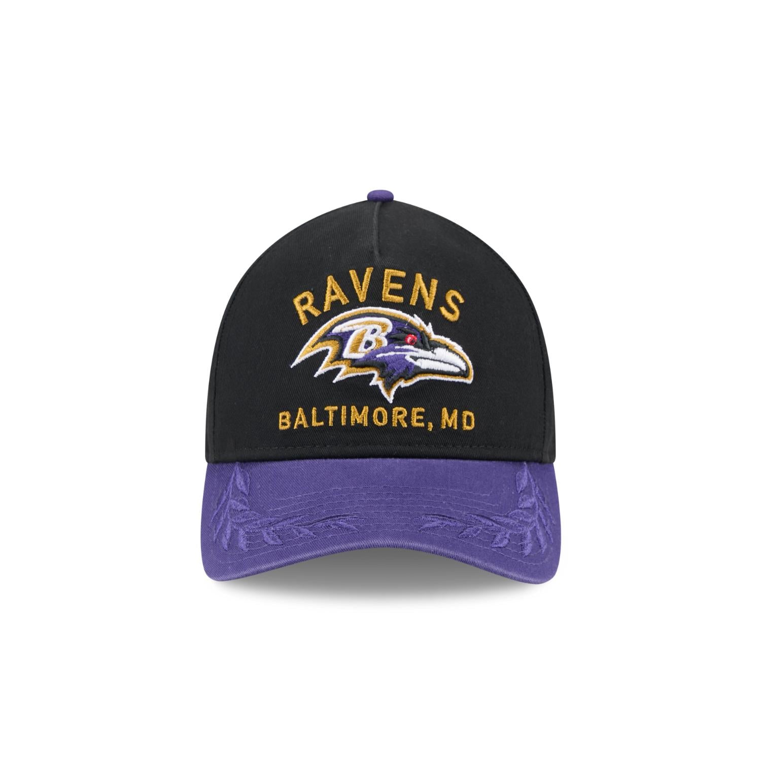 Baltimore Ravens 2025 NFL Draft 9TWENTY A-Frame verstellbare Cap Schwarz