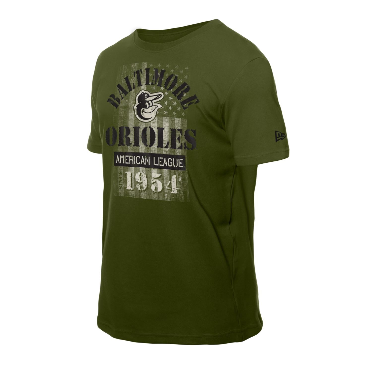 Baltimore Orioles New Era MLB 2025 Armed Forces T-Shirt Olivegrün