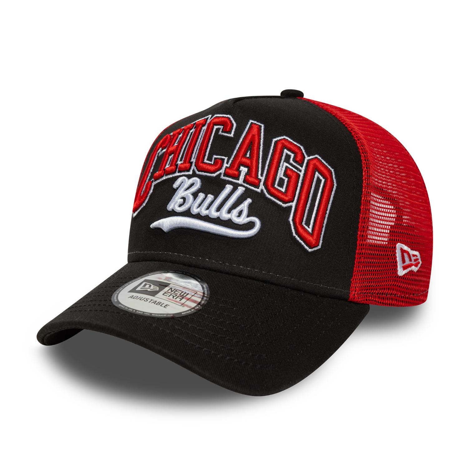 Chicago Bulls New Era NBA Script 9FORTY E-Frame Trucker Cap Schwarz